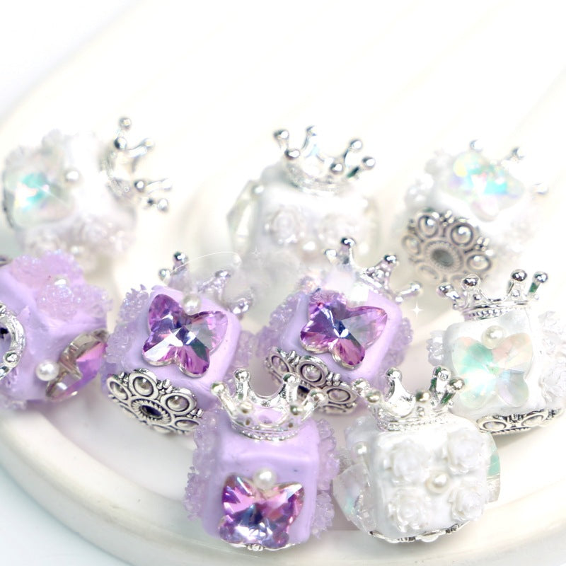 Wholesale Pigeon Egg Clay Inlaid with Diamond Straight Hole Diamond Beads